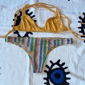 J. Crew Multicolor Striped Bikini